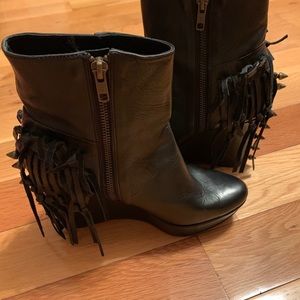 Jay Adoni Leather Wedge Black Bootie